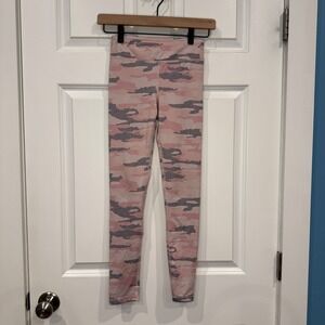 90 Degree by Reflex Girls Pink Camo Athletic Leggings Size M 10 Activewear